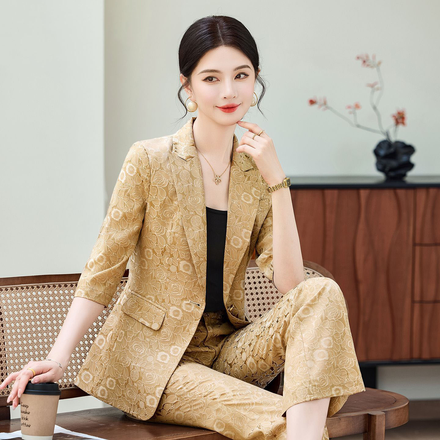 Women'S Office Formal Wear For Ladies - Setelan Profesional Wanita Lengan Setengah Warna