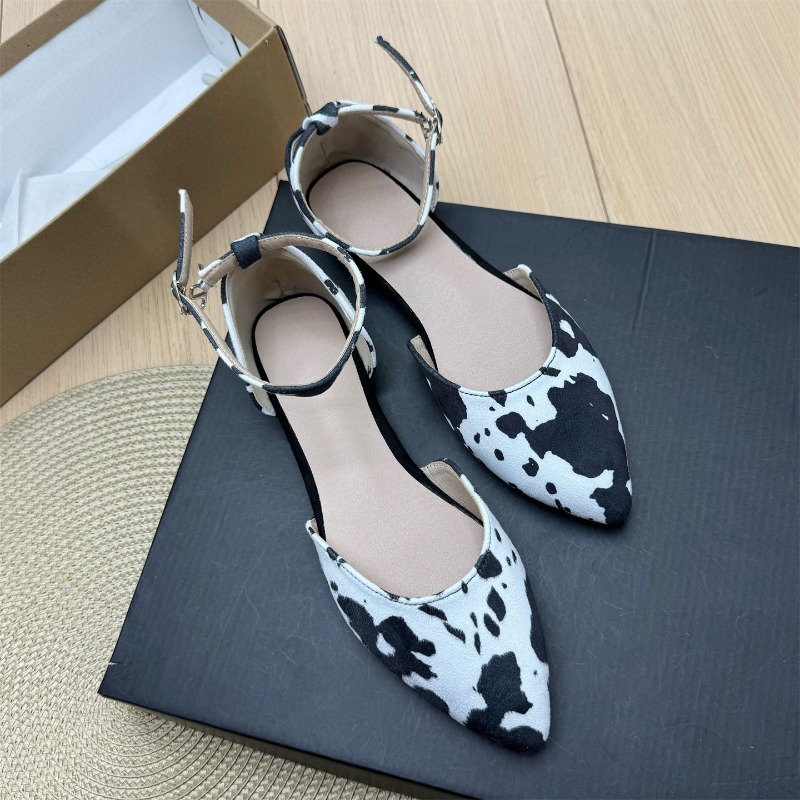 Wrap Dress Work - Sepatu Flat Wanita Motif Kulit Sapi