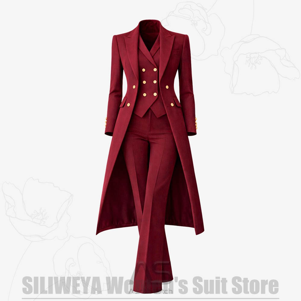 Women'S Office Formal Wear For Ladies - Setelan Wanita 3 Potong Jas Panjang