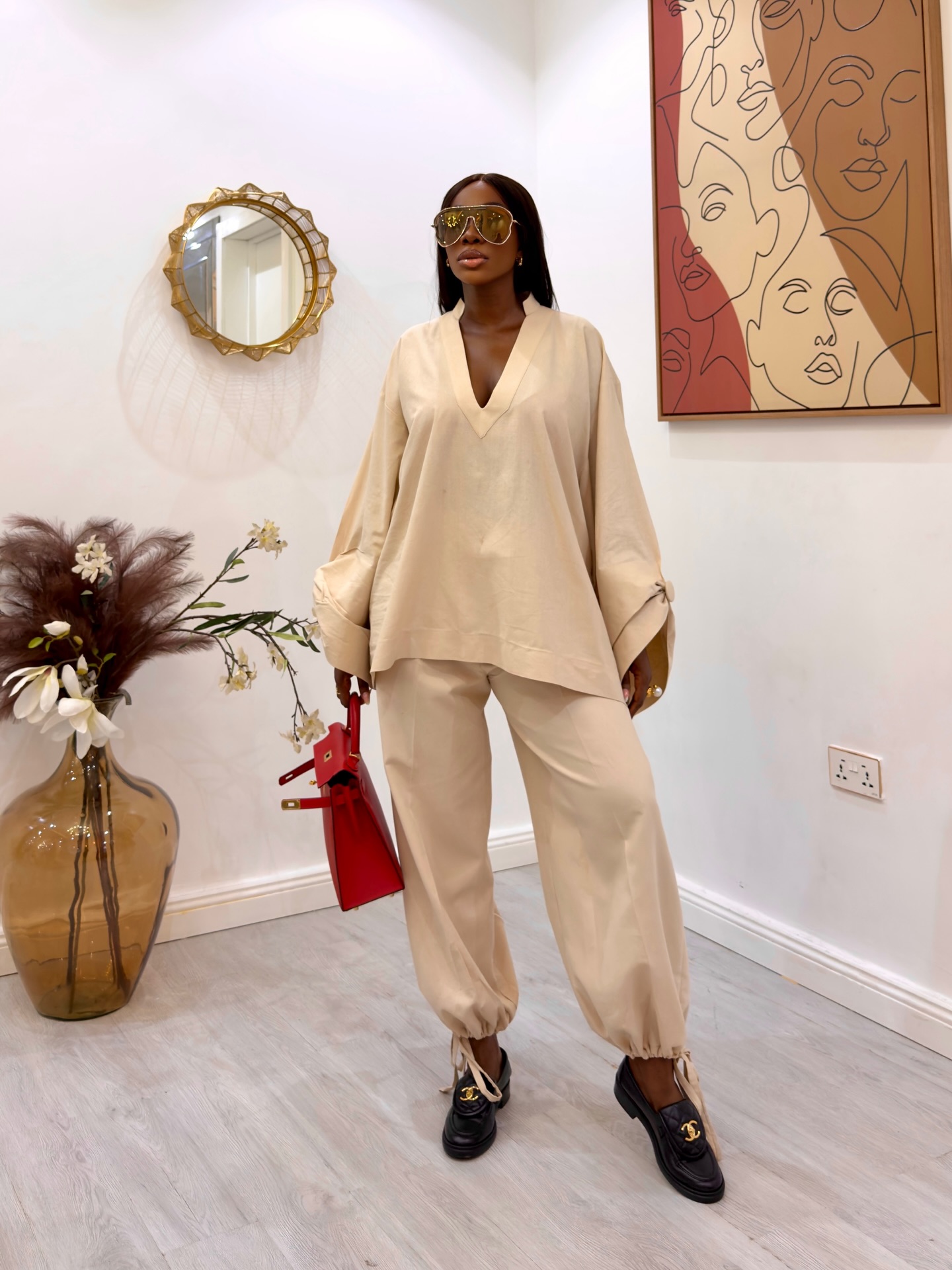 Women Formal Wear Outfits - Setelan Wanita Longgar 2 Potong Blazer