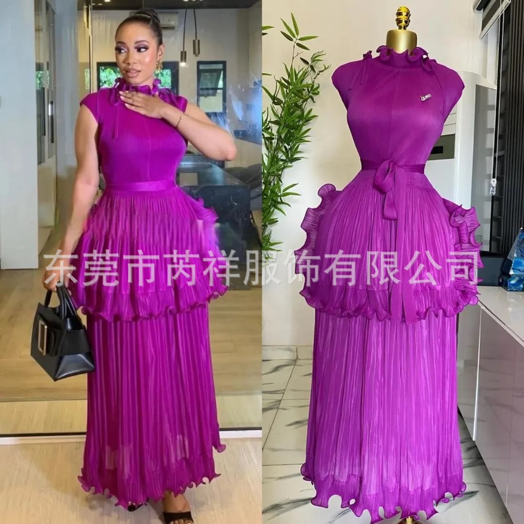 Wrap Dress Work - Gaun Panjang Wanita Model A-Line Vestidos