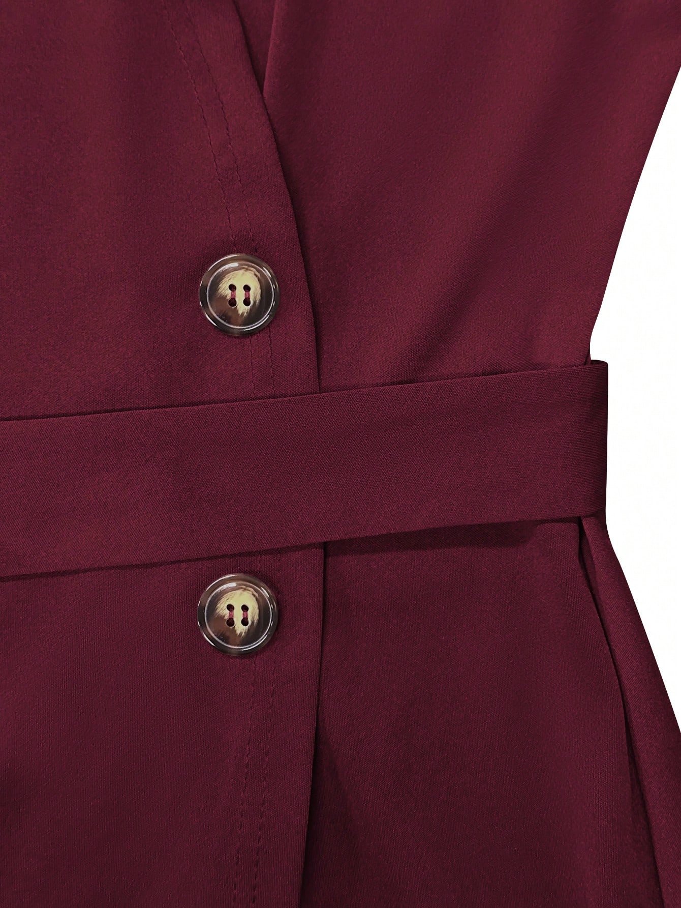Gaun Midi Wanita Warna Burgund - Wrap Dress Work ulasan dan harga