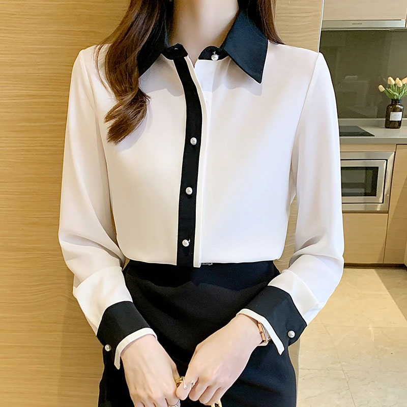 Kemeja Chiffon Putih untuk Wan - Female Formal Wear ulasan dan harga