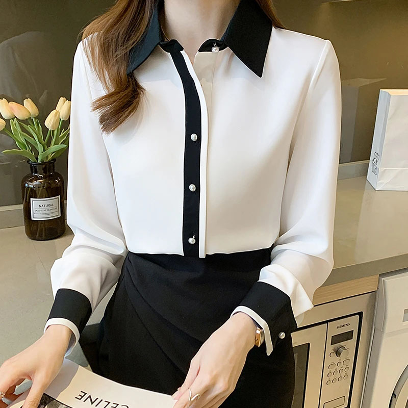Kemeja Chiffon Putih untuk Wan - Female Formal Wear ulasan dan harga