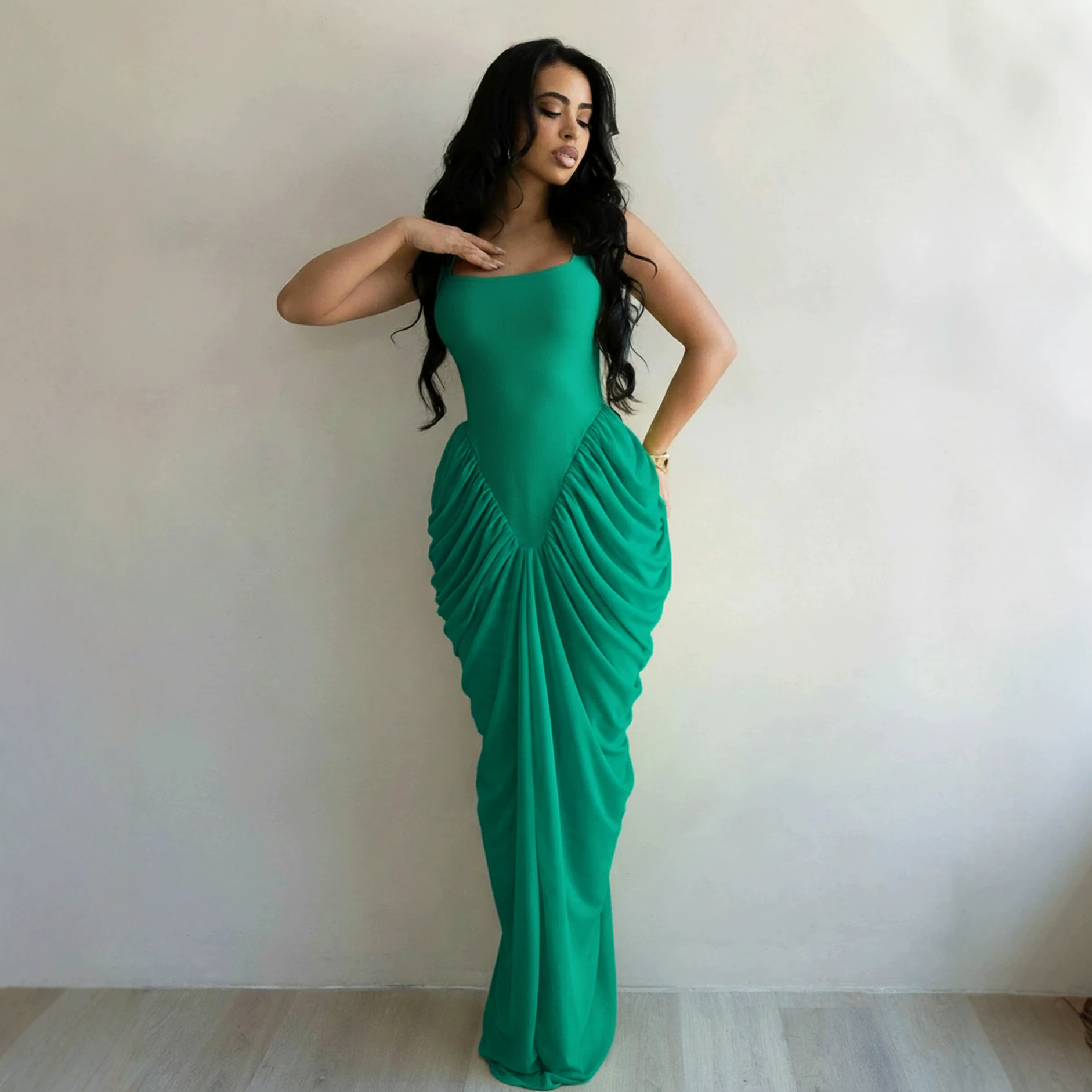 Gaun Panjang Wanita Gaun Seksi - Wrap Dress Work ulasan dan harga