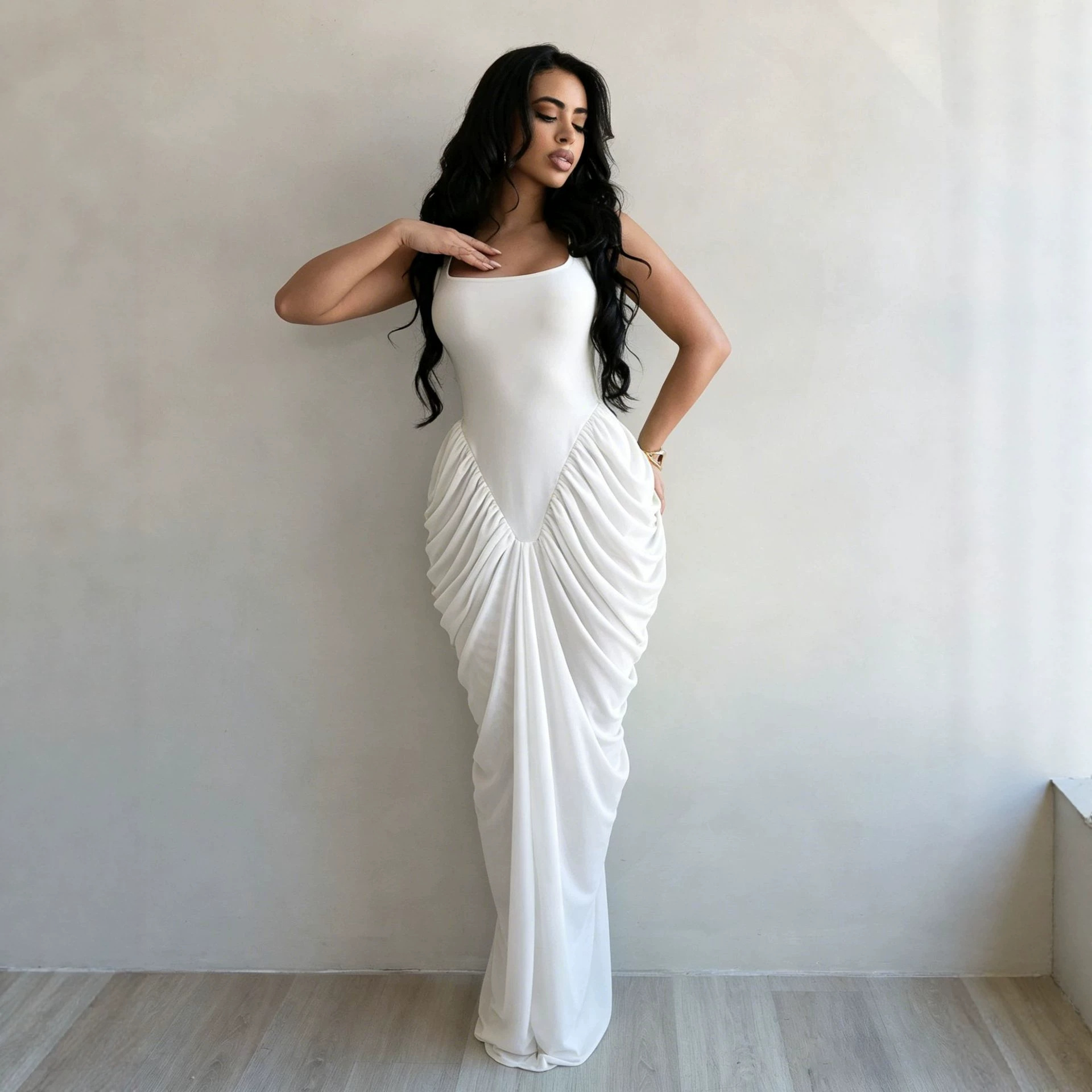 Gaun Panjang Wanita Gaun Seksi - Wrap Dress Work ulasan dan harga