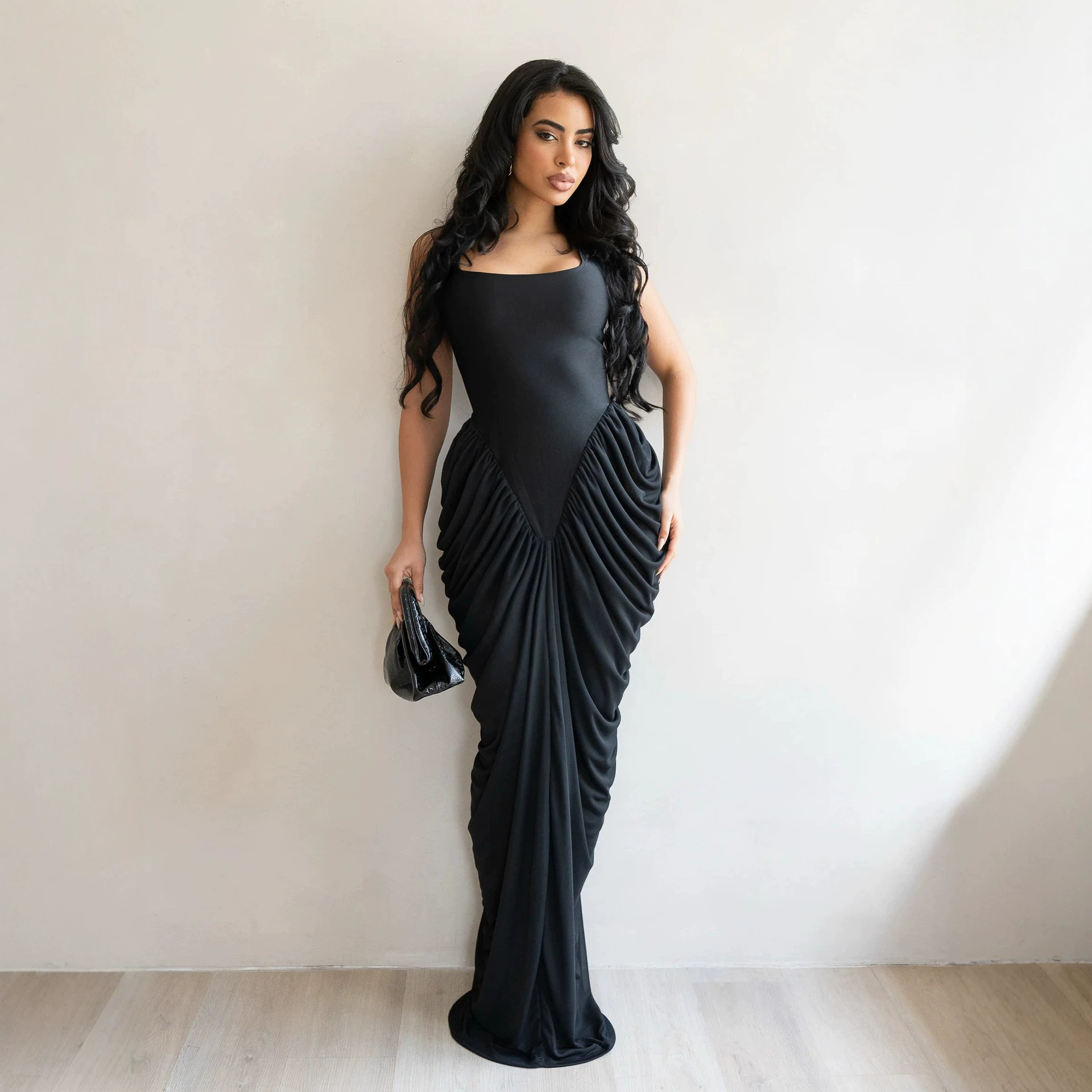 Gaun Panjang Wanita Gaun Seksi - Wrap Dress Work ulasan dan harga