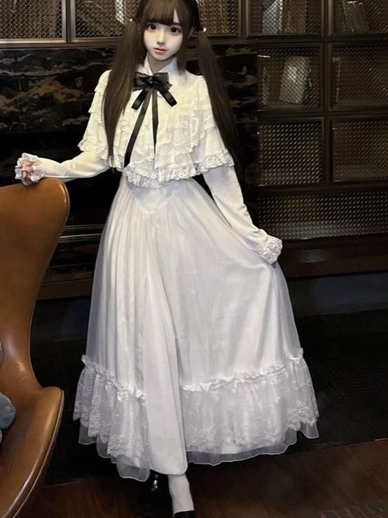 Gaun Maxi Putih Bergaya Jepang - Women Formal Wear Outfits ulasan dan harga