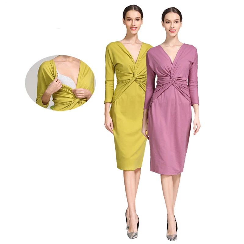 Gaun Menyusui Ibu Hamil Model  - Wrap Dress Work ulasan dan harga